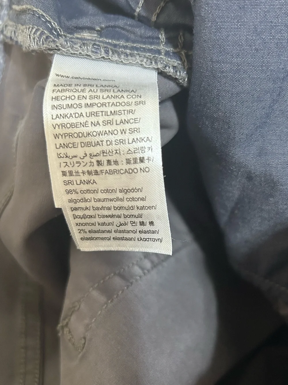 Calvin Klein Jeans Men’s Slim Straight Gray Stretch Denim Pants W34 L32
